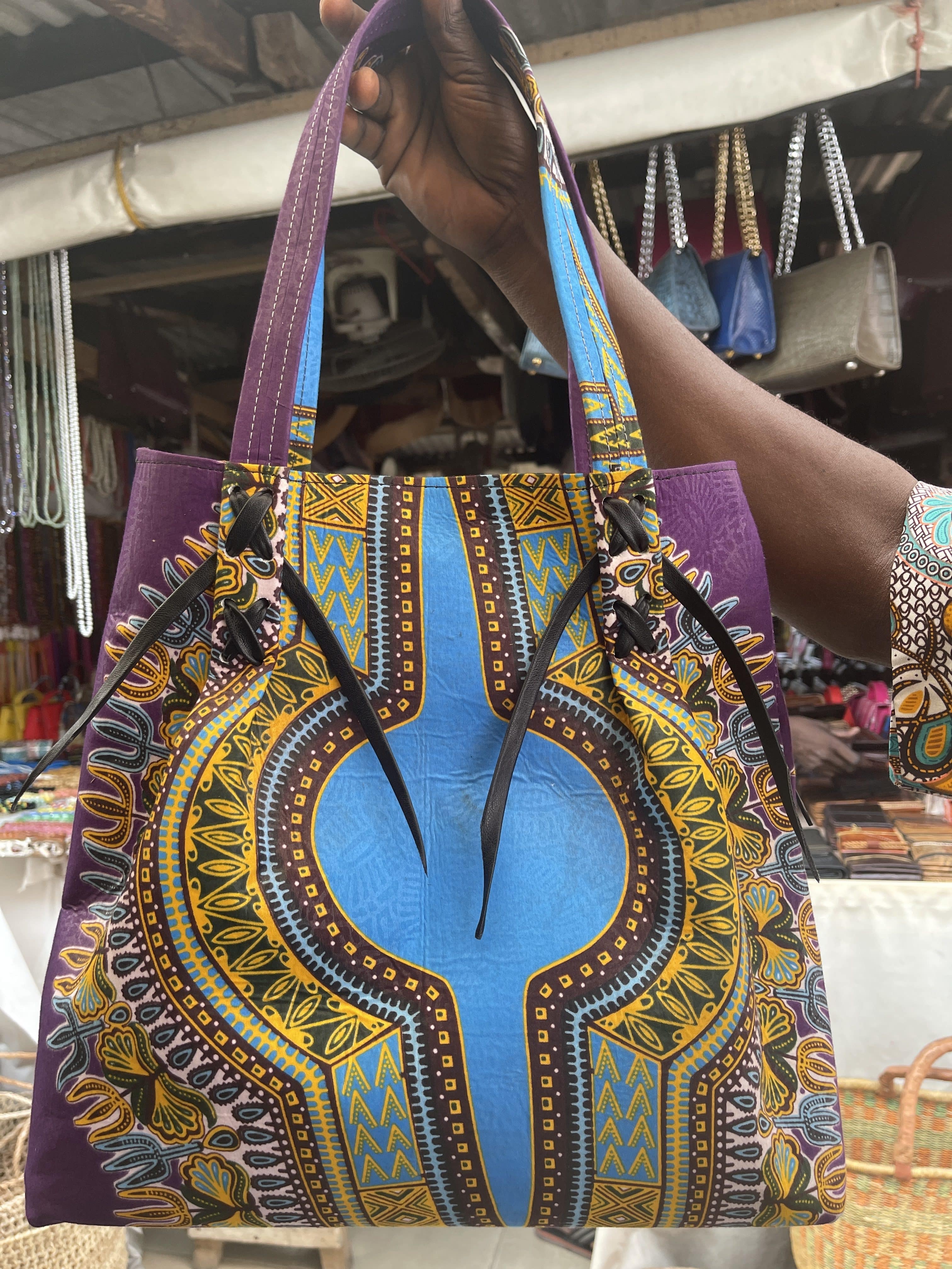 Purple Ankara Bag Local Purse